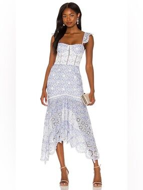 Karina Grimaldi Revolve Irma Eyelet Maxi Dress Size Medium NWT